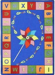 Joy Carpets Kid Essentials Alphabet Pinwheel Multi